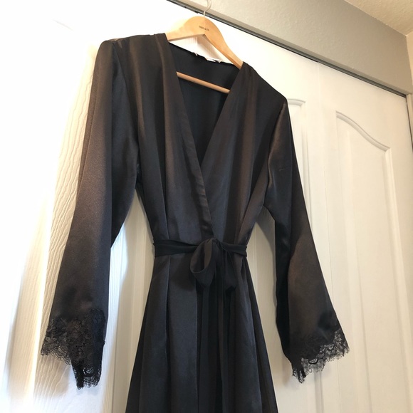 OSCAR DE LA RENTA / BLACK ROBE / SZ L - Picture 7 of 7